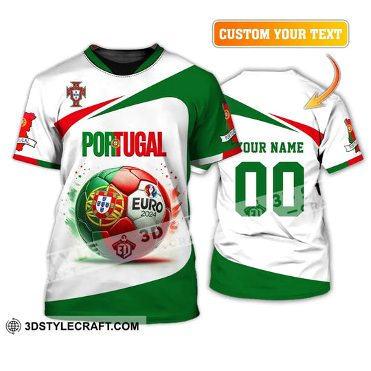 Unisex Shirt, Custom Name and Number Portugal Football Shirt, Euro 2024 Portugal Football Polo Long Sleeve Shirt style option 2