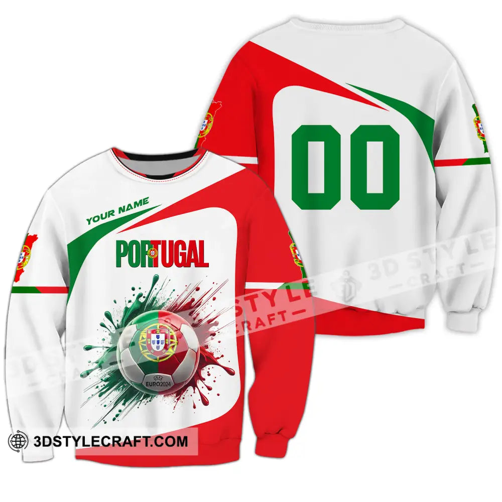 Unisex Shirt - Custom Name And Number Portugal National Team Ball Logo Long Sleeve / S T-Shirt