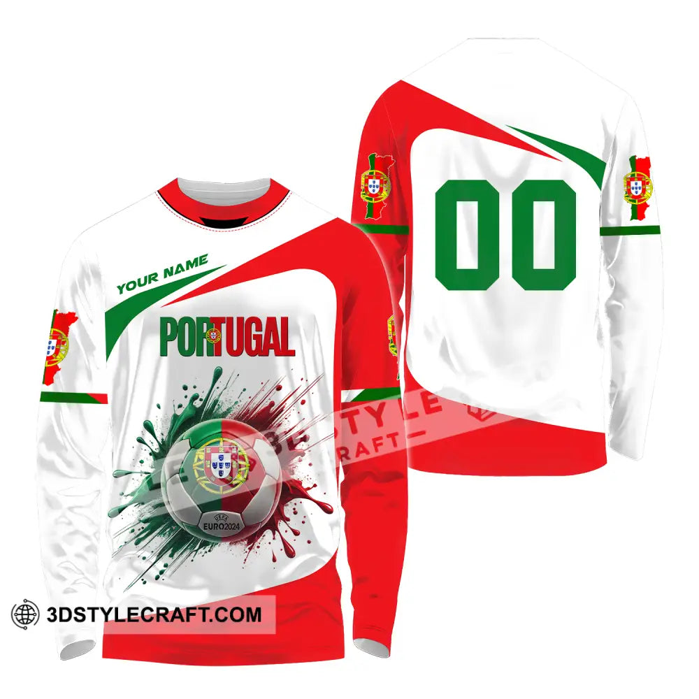 Unisex Shirt - Custom Name And Number Portugal National Team Ball Logo Long Sleeve / S T-Shirt