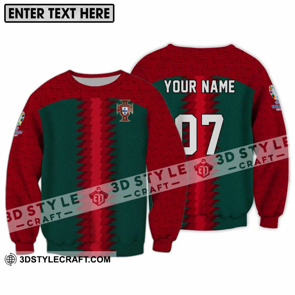 Unisex Shirt - Custom Name And Number Portugal Team Long Sleeve / S T-Shirt