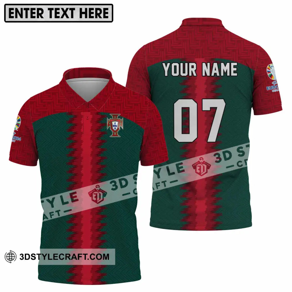 Unisex Shirt - Custom Name And Number Portugal Team Polo / S T-Shirt