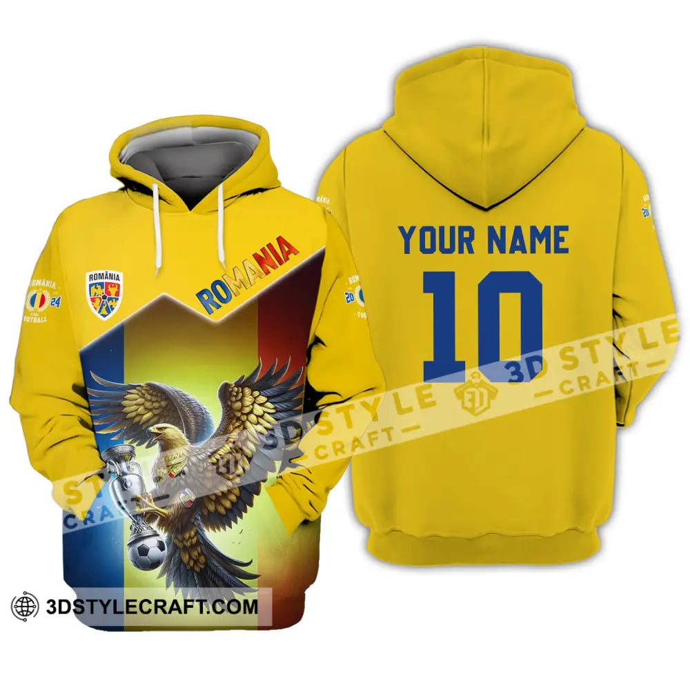 Unisex Shirt - Custom Name And Number Romania Euro 2024 Team Hoodie / S T-Shirt