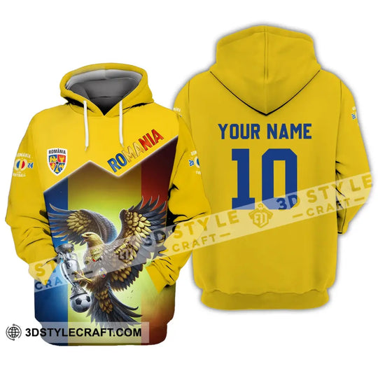 Unisex Shirt - Custom Name And Number Romania Euro 2024 Team Shirt style option 2