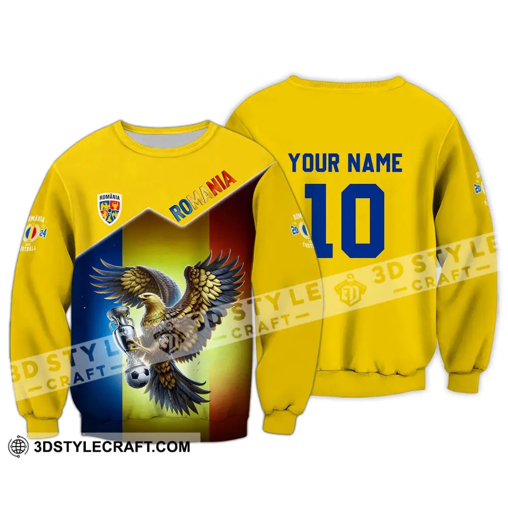 Unisex Shirt - Custom Name And Number Romania Euro 2024 Team Long Sleeve / S T-Shirt