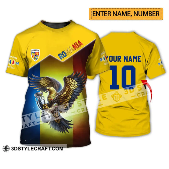 Unisex Shirt - Custom Name And Number Romania Euro 2024 Team Shirt style option 1