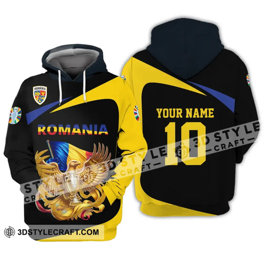 Unisex Shirt - Custom Name And Number Shirt, Romania National Team Euro 2024 style option 2