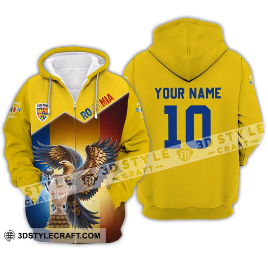 Unisex Shirt - Custom Name And Number Shirt, Romania National Team Lover style option 3