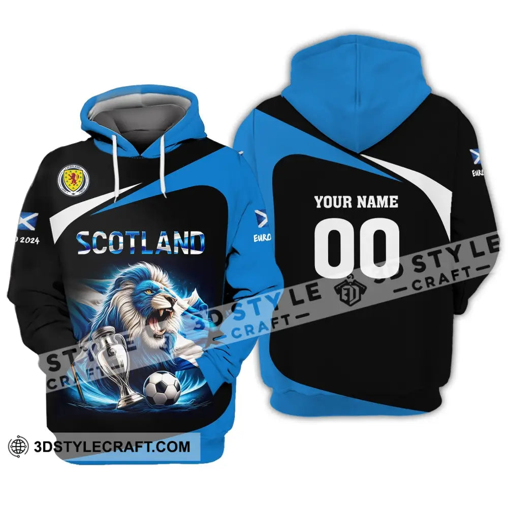 Unisex Shirt Custom Name And Number Scotland Football Euro 2024 Polo Long Sleeve Hoodie / S T-Shirt