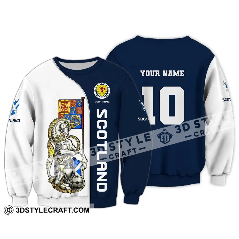 Unisex Shirt Custom Name And Number Scotland Football Polo Long Sleeve Euro 2024 / S T-Shirt