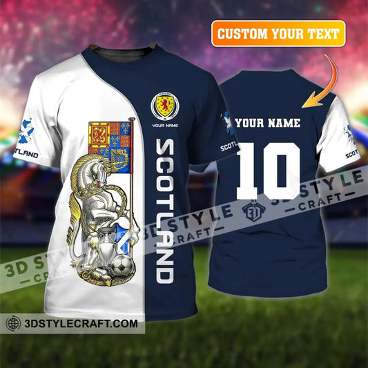 Unisex Shirt Custom Name And Number Scotland Football Polo Long Sleeve Euro 2024 T-Shirt