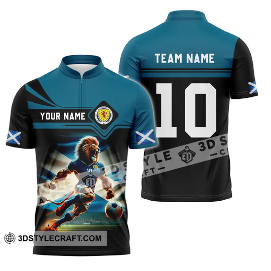 Unisex Shirt - Custom Name And Number, Scotland Lion Playing Ball Shirt style option 4