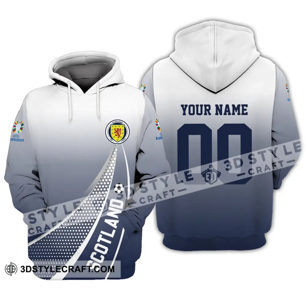 Unisex Shirt - Custom Name And Number Scotland National Team Euro 2024 Hoodie / S T-Shirt