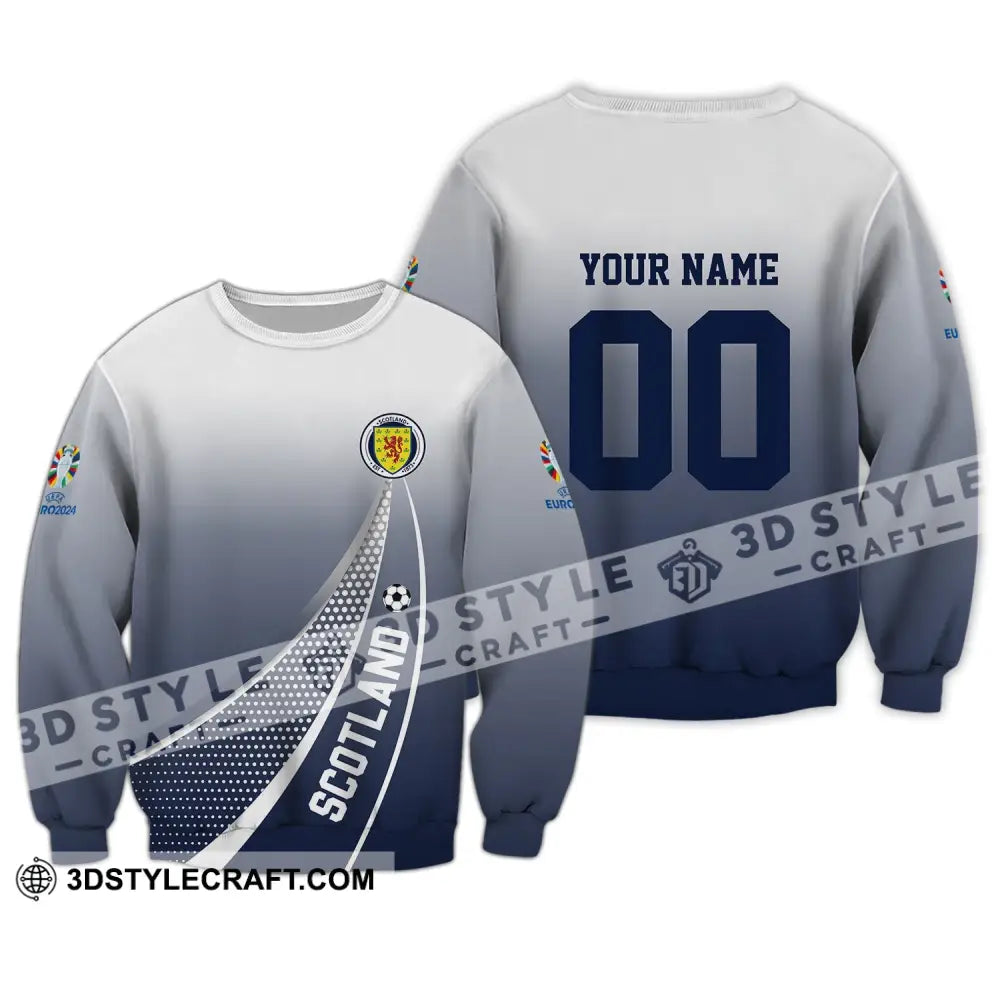 Unisex Shirt - Custom Name And Number Scotland National Team Euro 2024 Long Sleeve / S T-Shirt