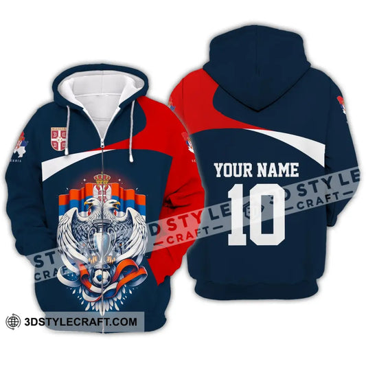 Unisex Shirt - Custom Name And Number Serbia Euro 2024 National Team Zipper Hoodie / S T-Shirt