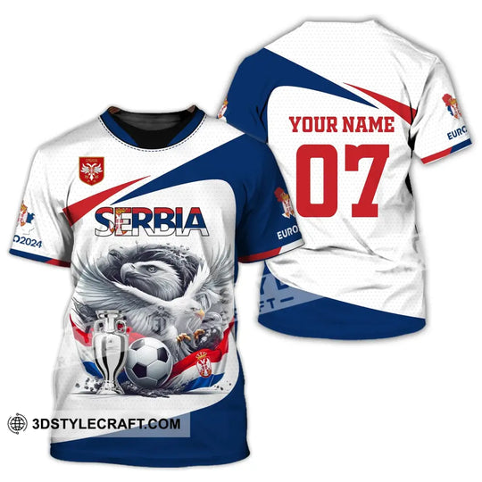 Unisex Shirt, Custom Name and Number Serbia Football Polo Shirt, Euro 2024 Serbia Football Hoodie Long Sleeve style option 3