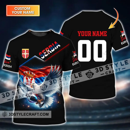 Unisex Shirt, Custom Name and Number Serbia Football Shirt, Serbia Football Polo Long Sleeve style option 1