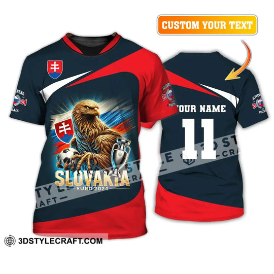 Unisex Shirt, Custom Name and Number Slovakia Euro 2024 Football Shirt, Slovakia UEFA Polo Long Sleeve Shirt style option 2