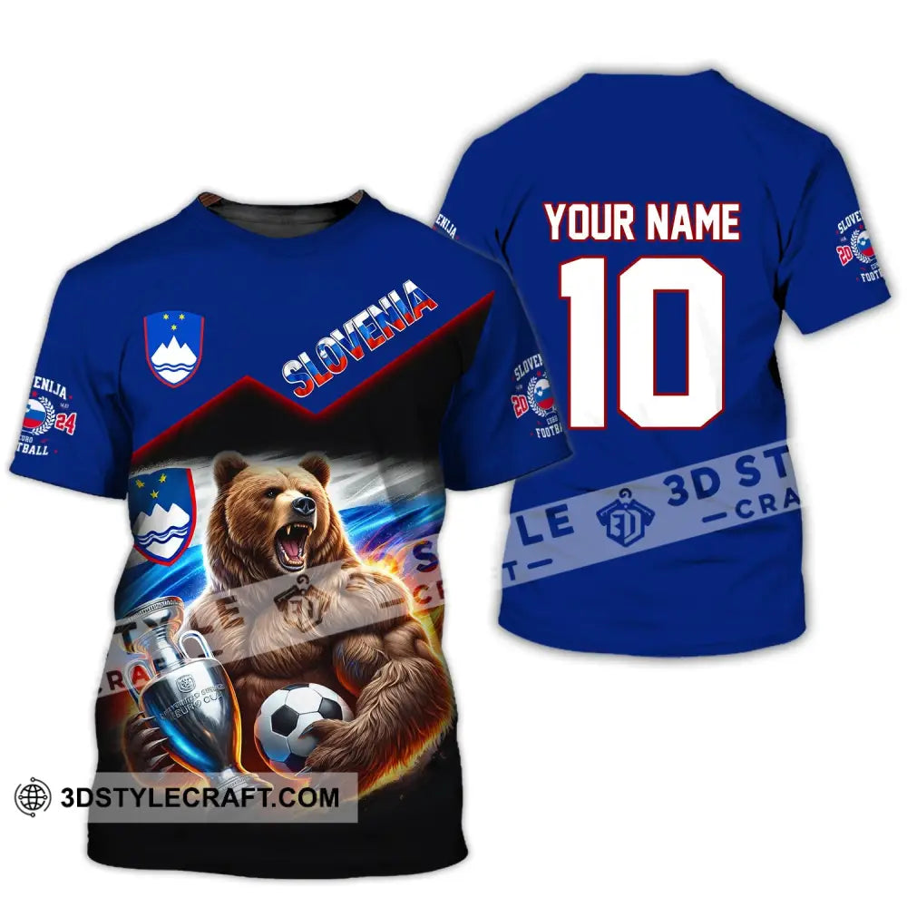 Unisex Shirt Custom Name And Number Slovakia Football Polo Euro 2024 Hoodie Long Sleeve T-Shirt / S