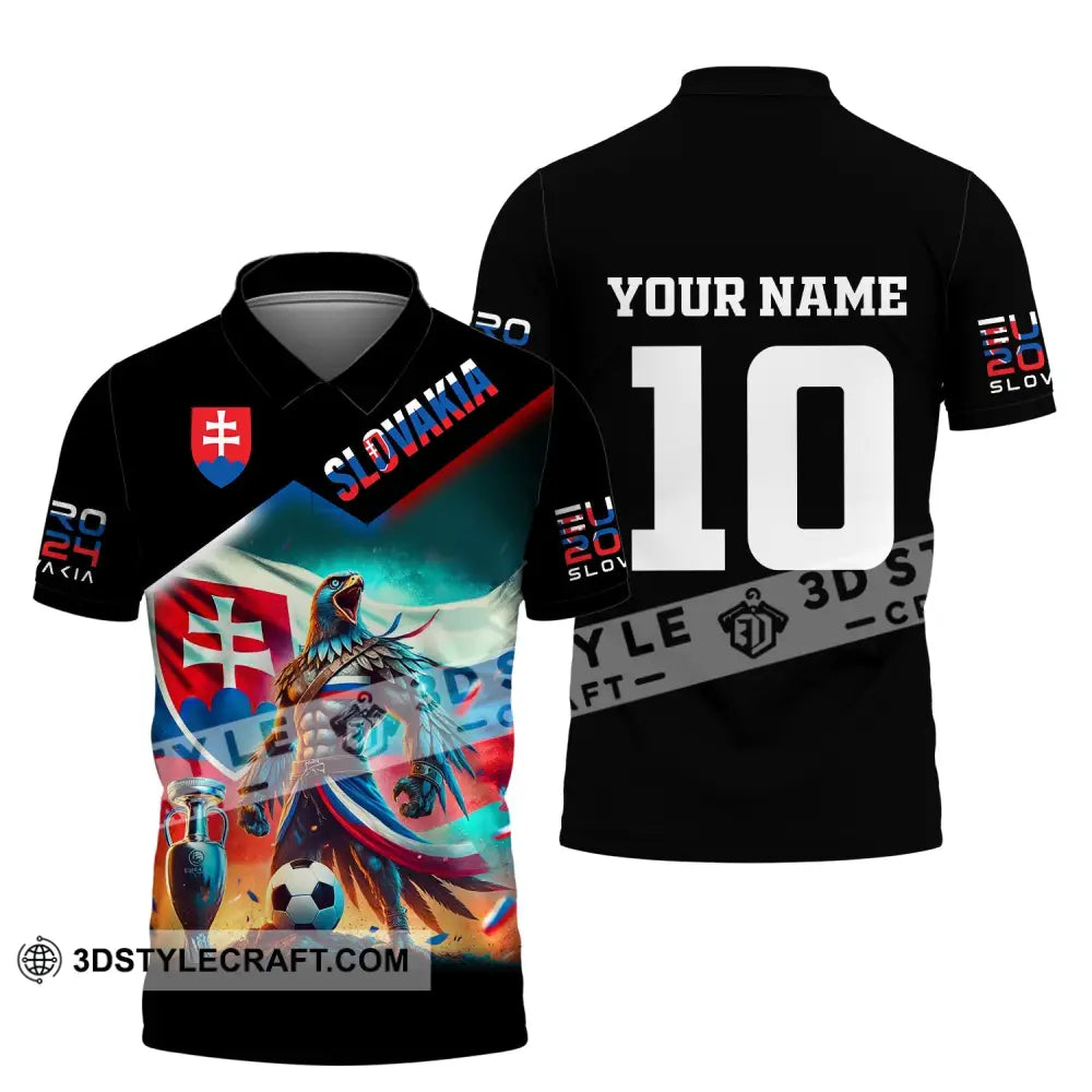 Unisex Shirt Custom Name And Number Slovakia Football Polo Long Sleeve / S T-Shirt