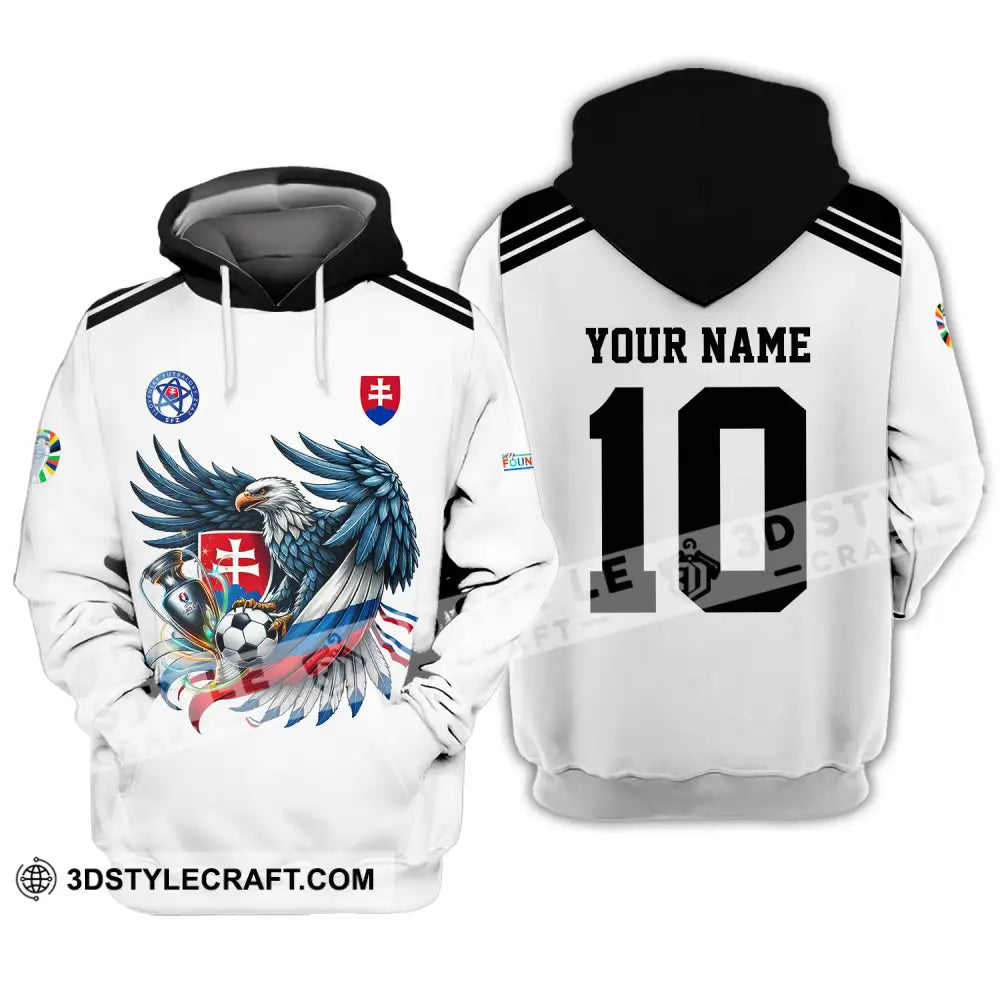 Unisex Shirt - Custom Name And Number Slovakia National Team White Euro 2024 Hoodie / S T-Shirt