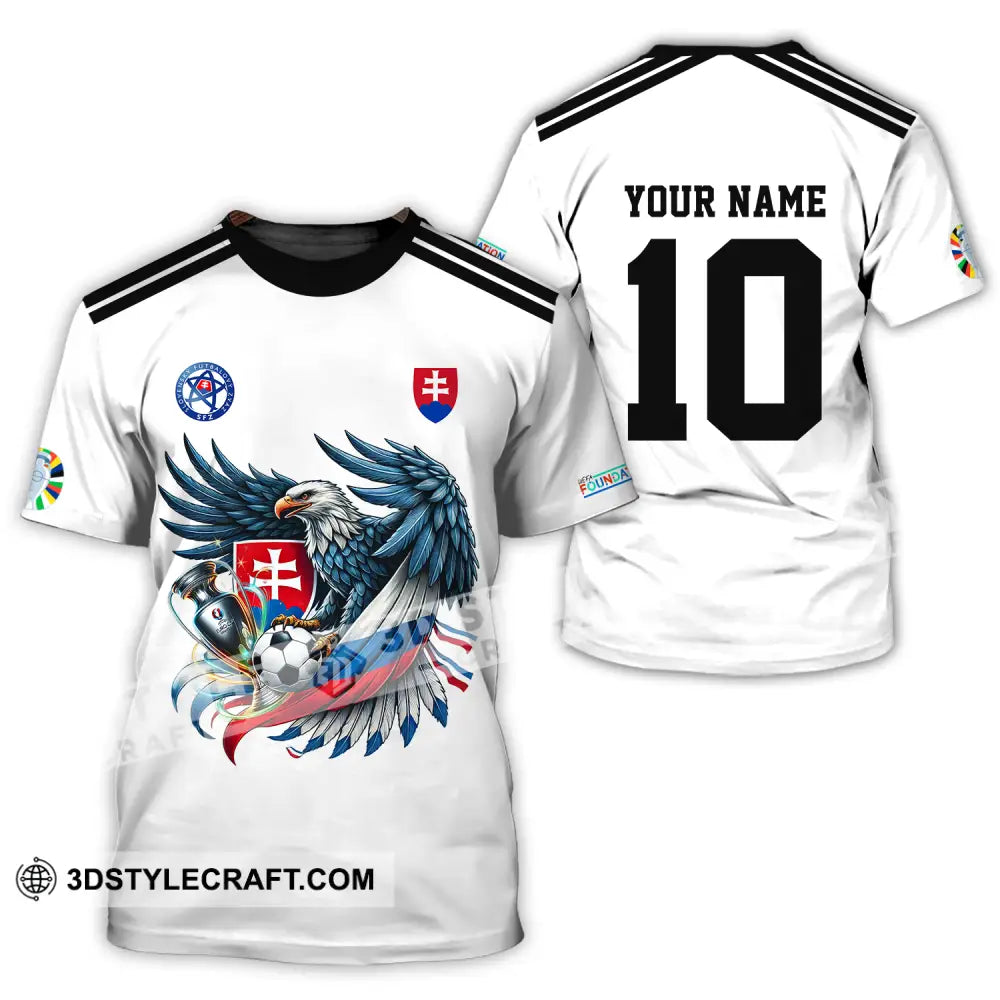 Unisex Shirt - Custom Name And Number Slovakia National Team White Euro 2024 T-Shirt / S T-Shirt