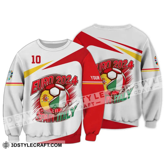 Unisex Shirt - Custom Name And Number Spain Italy Euro 2024 Shirt style option 4