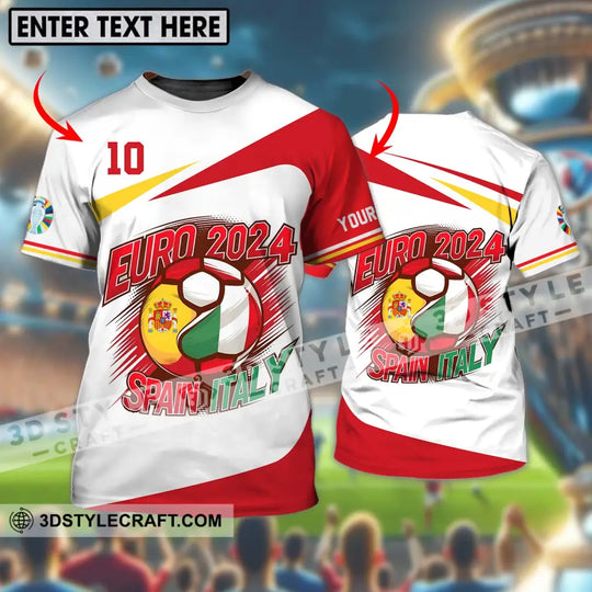 Unisex Shirt - Custom Name And Number Spain Italy Euro 2024 Shirt style option 1