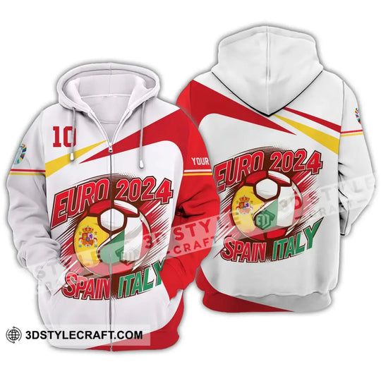 Unisex Shirt - Custom Name And Number Spain Italy Euro 2024 Shirt style option 2