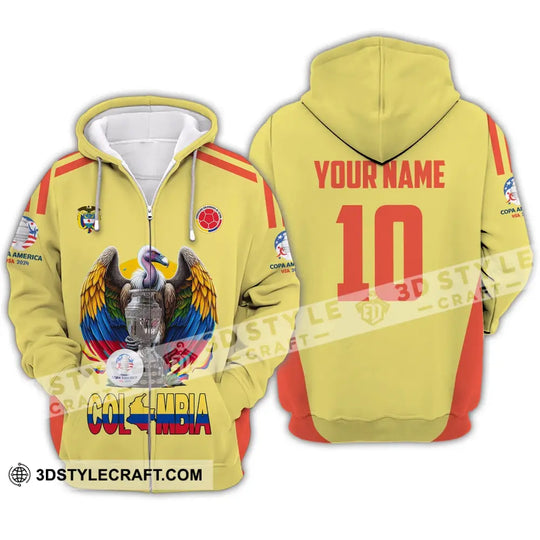 Unisex Shirt - Custom Name And Number Sport Shirt, Colombia Map style option 3