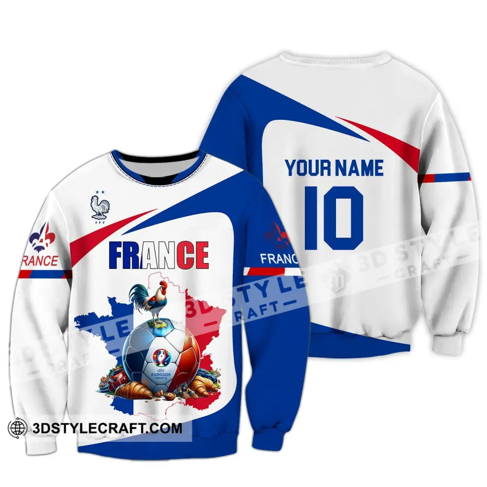 Unisex Shirt - Custom Name And Number Sport France Chicken Ball Long Sleeve / S T-Shirt