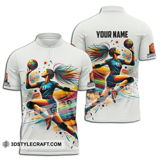 Unisex Shirt - Custom Name And Number Sport Shirt, Handball Colors style option 2