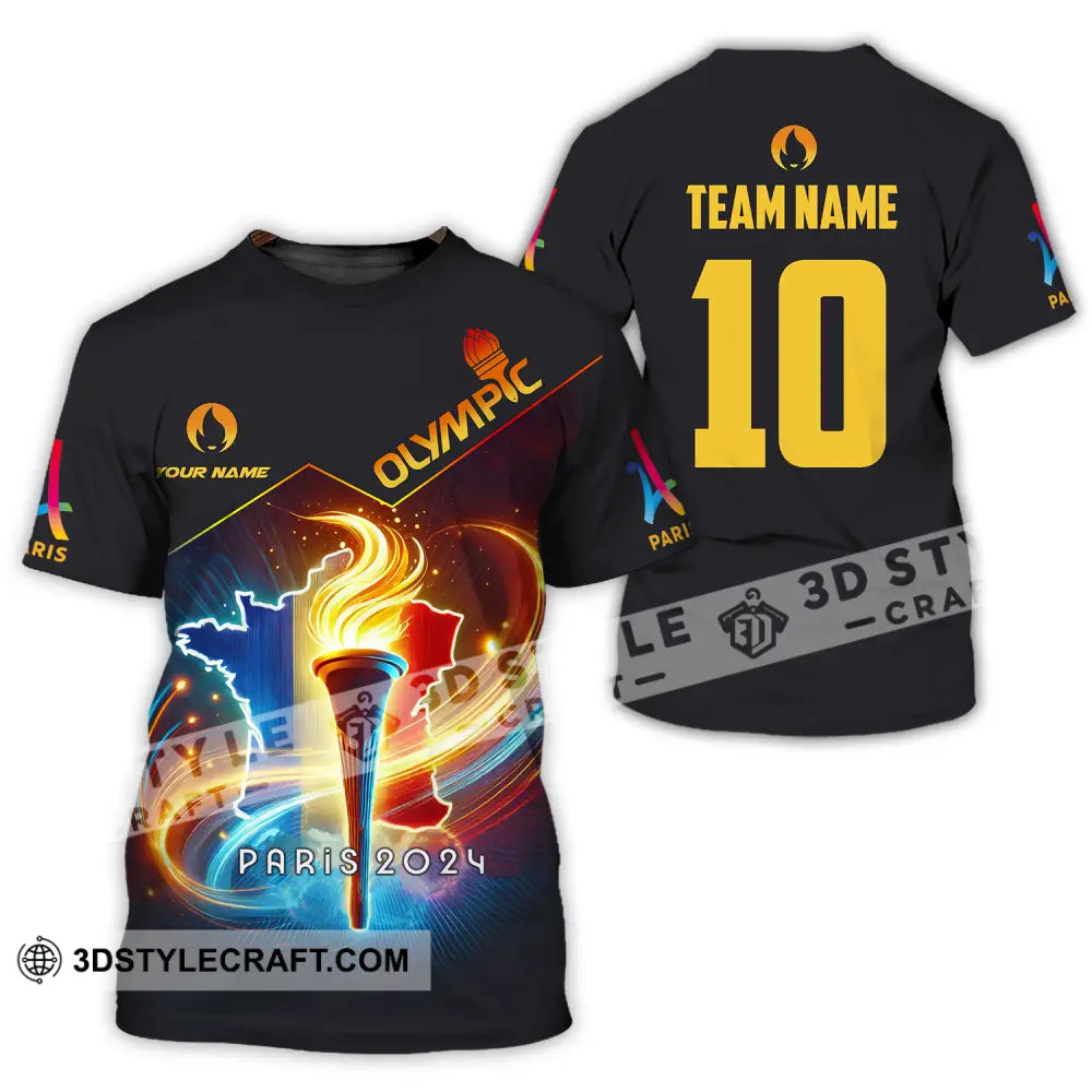 Unisex Shirt - Custom Name And Number Sport Olympic Dark T-Shirt / S T-Shirt