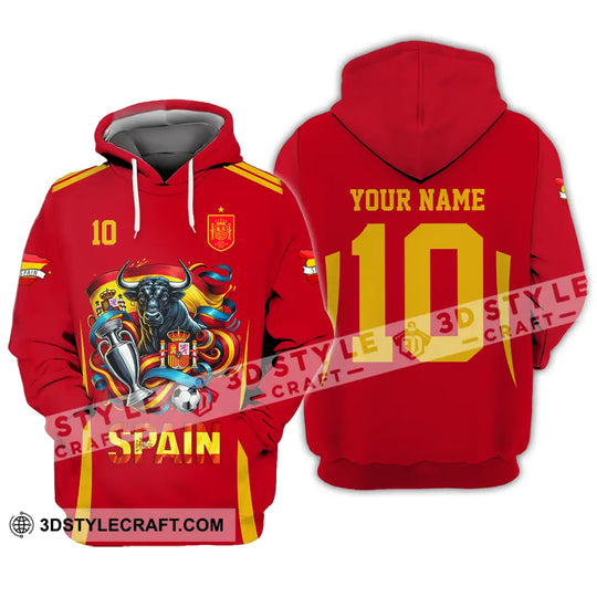 Unisex Shirt - Custom Name And Number Sport Shirt, Spain Is The Winner style option 3