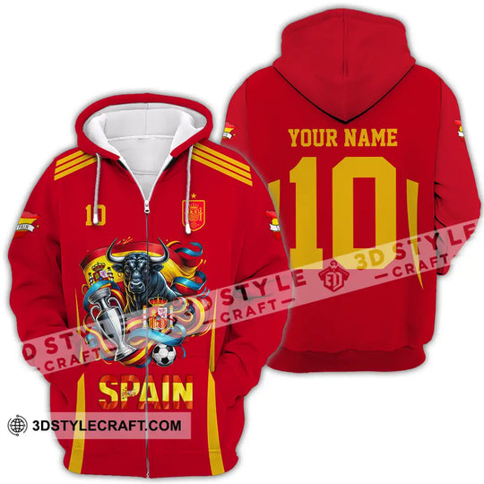 Unisex Shirt - Custom Name And Number Sport Shirt, Spain Is The Winner style option 4