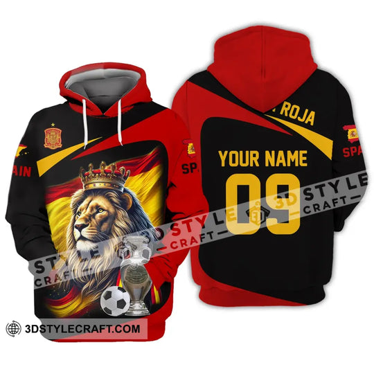Unisex Shirt - Custom Name And Number Sport Shirt, Spain La Roja style option 2