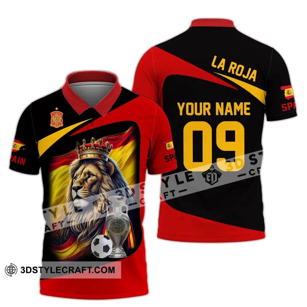 Unisex Shirt - Custom Name And Number Sport Spain La Roja Polo / S T-Shirt