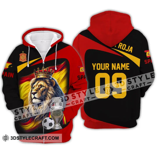 Unisex Shirt - Custom Name And Number Sport Shirt, Spain La Roja style option 3
