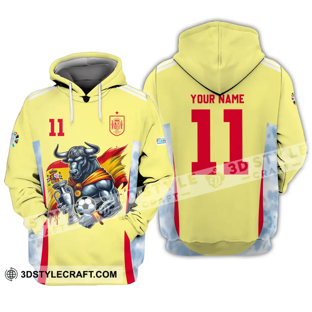 Unisex Shirt - Custom Name And Number Sport Spain National Team Hoodie / S T-Shirt