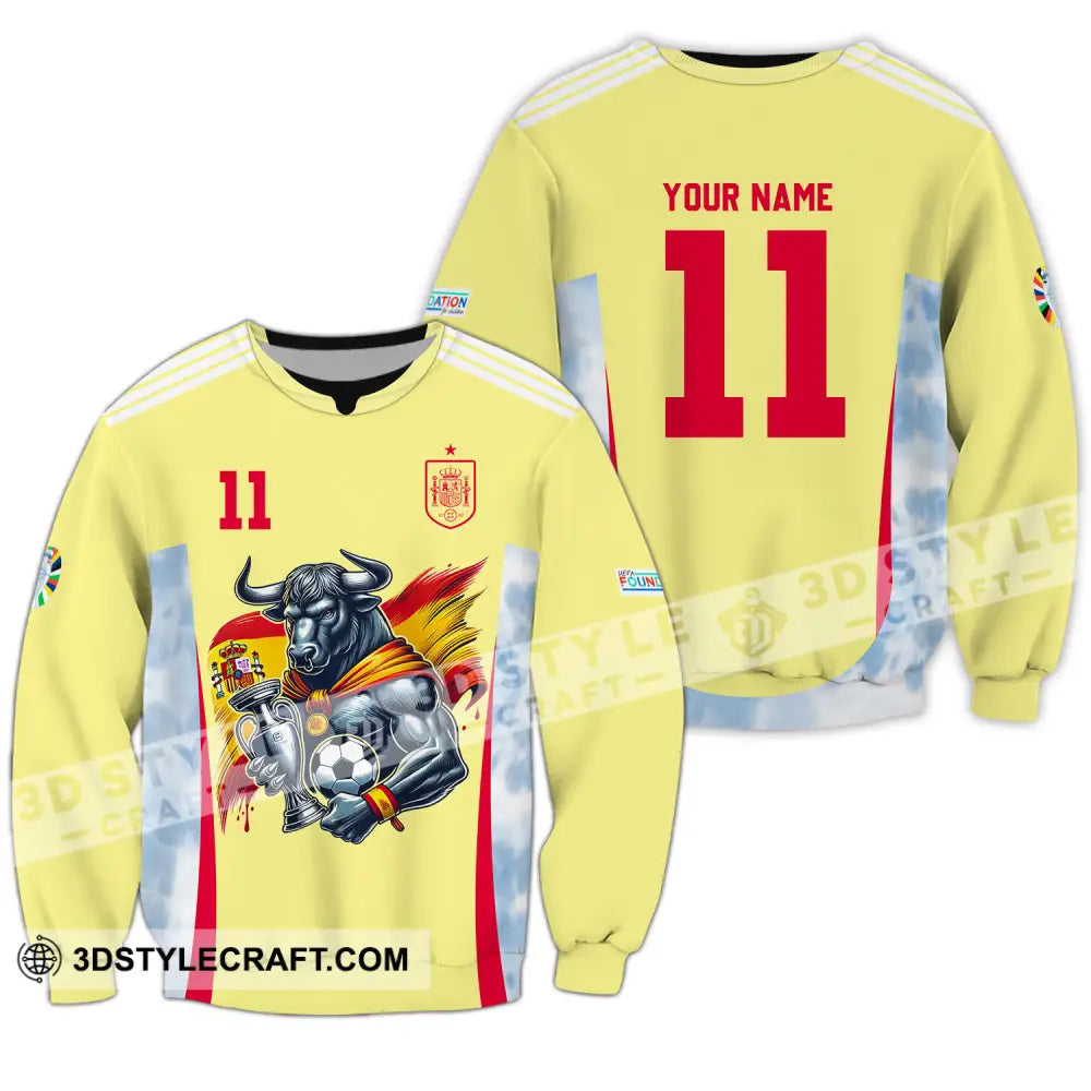 Unisex Shirt - Custom Name And Number Sport Spain National Team Long Sleeve / S T-Shirt