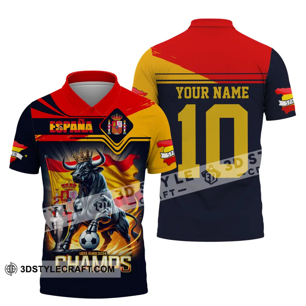 Unisex Shirt - Custom Name And Number Sport The Champion Spain Polo / S T-Shirt