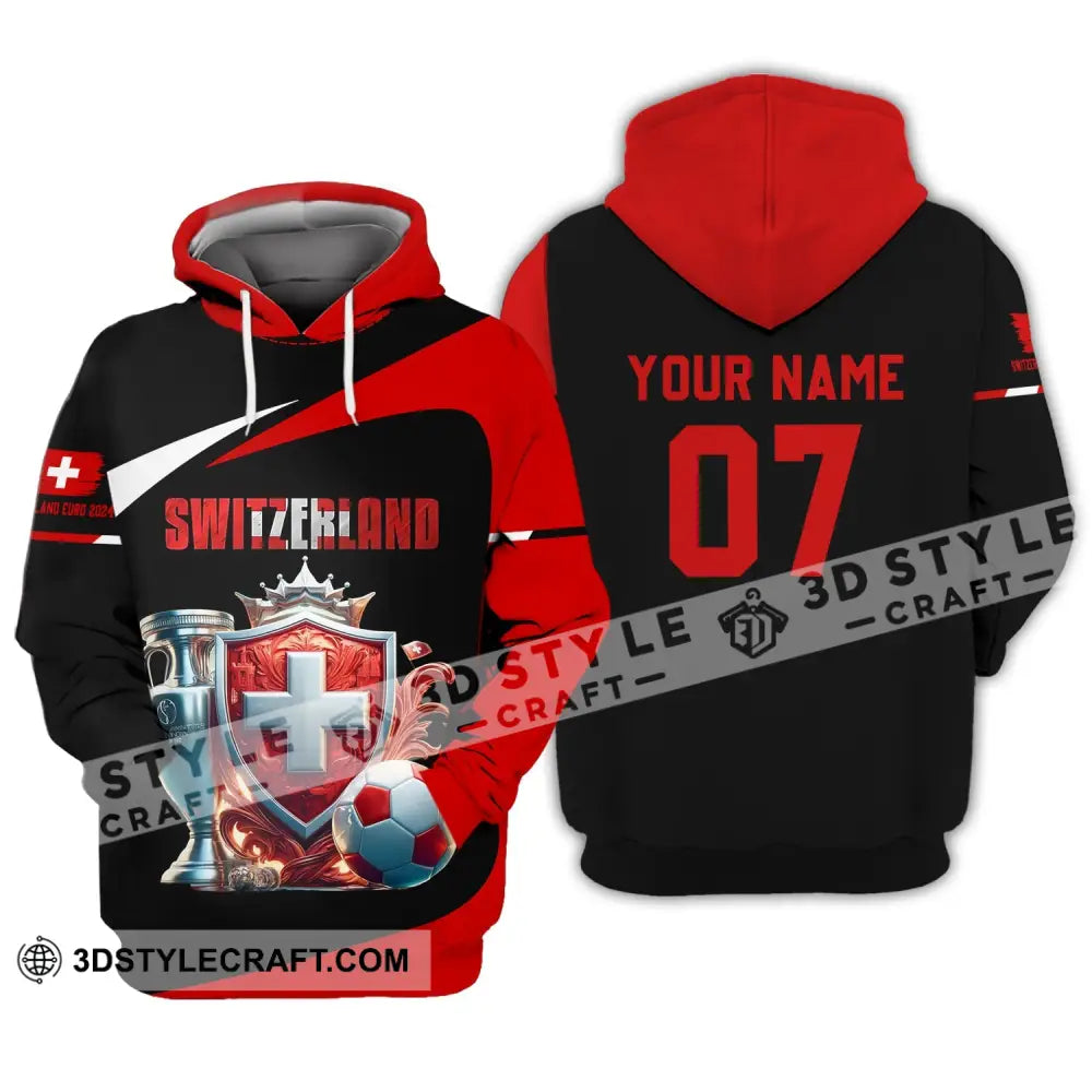 Unisex Shirt - Custom Name And Number Switzerland Euro 2024 National Team Hoodie / S T-Shirt