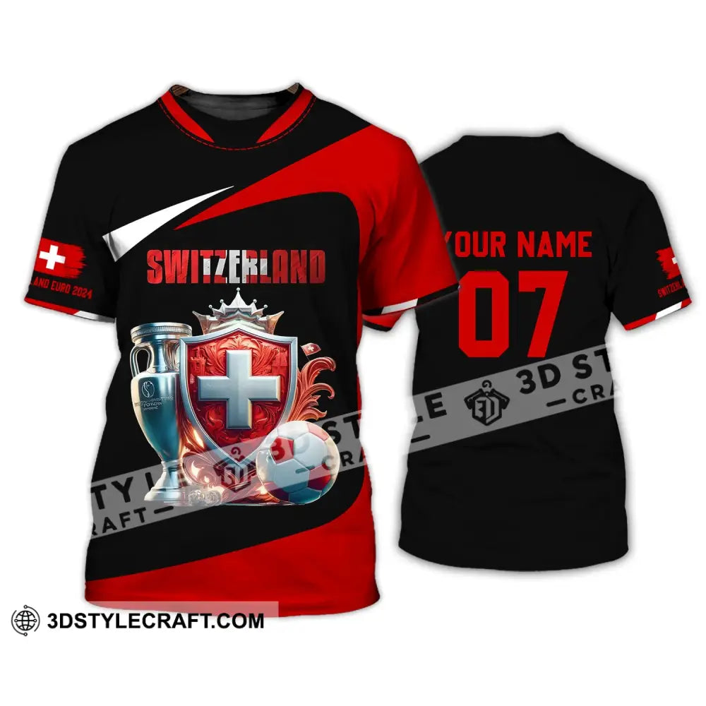 Unisex Shirt - Custom Name And Number Switzerland Euro 2024 National Team T-Shirt / S T-Shirt