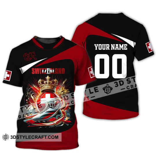 Unisex Shirt, Custom Name and Number Switzerland Football Shirt, Switzerland Football Polo Long Sleeve style option 3