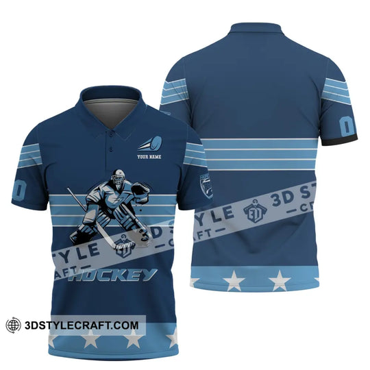 Unisex Shirt, Custom Name and Number T-Shirt, Hockey Shirt, Hockey Polo, Gift for Hockey Player style option 3
