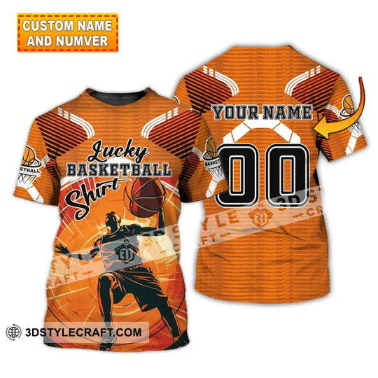 Unisex Shirt - Custom Name and Number T-Shirt - Lucky Basketball Shirt - Basketball Clothing style option 1