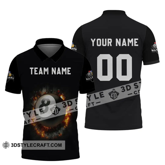 Unisex Shirt - Custom Name and Number T-Shirt - Personalized Billiards Ball Shirt - Billiards Clothing style option 4