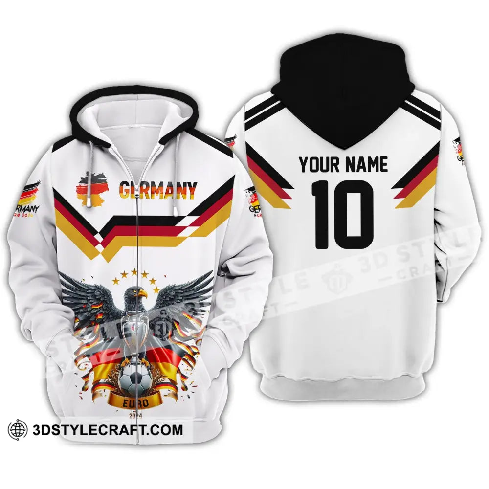 Unisex Shirt - Custom Name And Number Team Germany Euro 2024 Zipper Hoodie / S T-Shirt