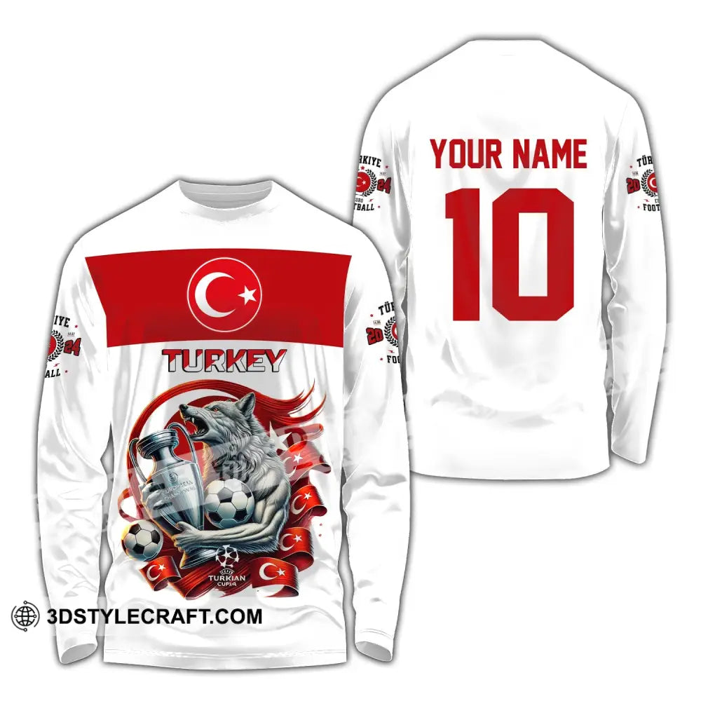 Unisex Shirt Custom Name And Number Turkey Football Polo Euro 2024 Hoodie Long Sleeve / S T-Shirt