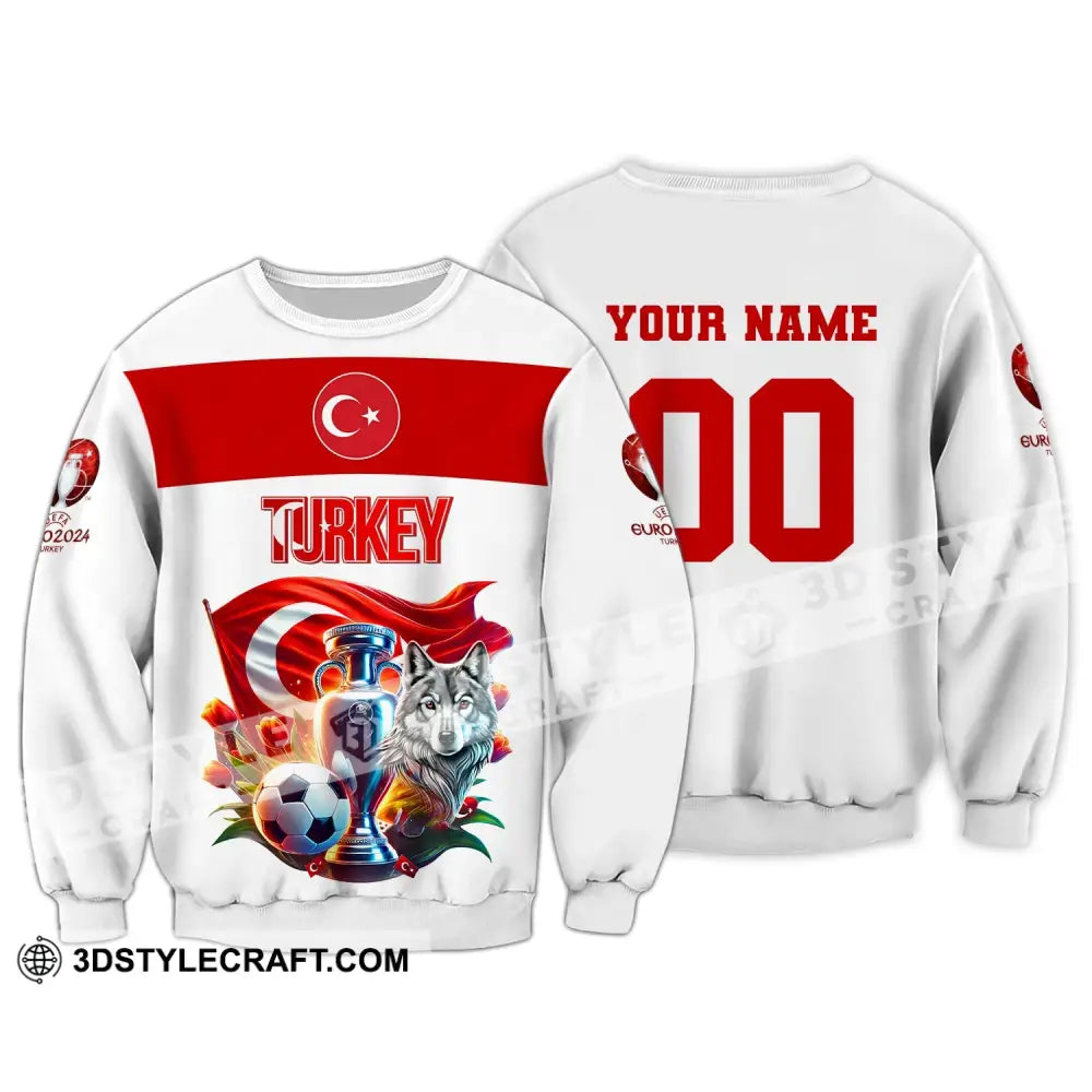 Unisex Shirt Custom Name And Number Turkey Football Polo Euro 2024 Hoodie Long Sleeve / S T-Shirt