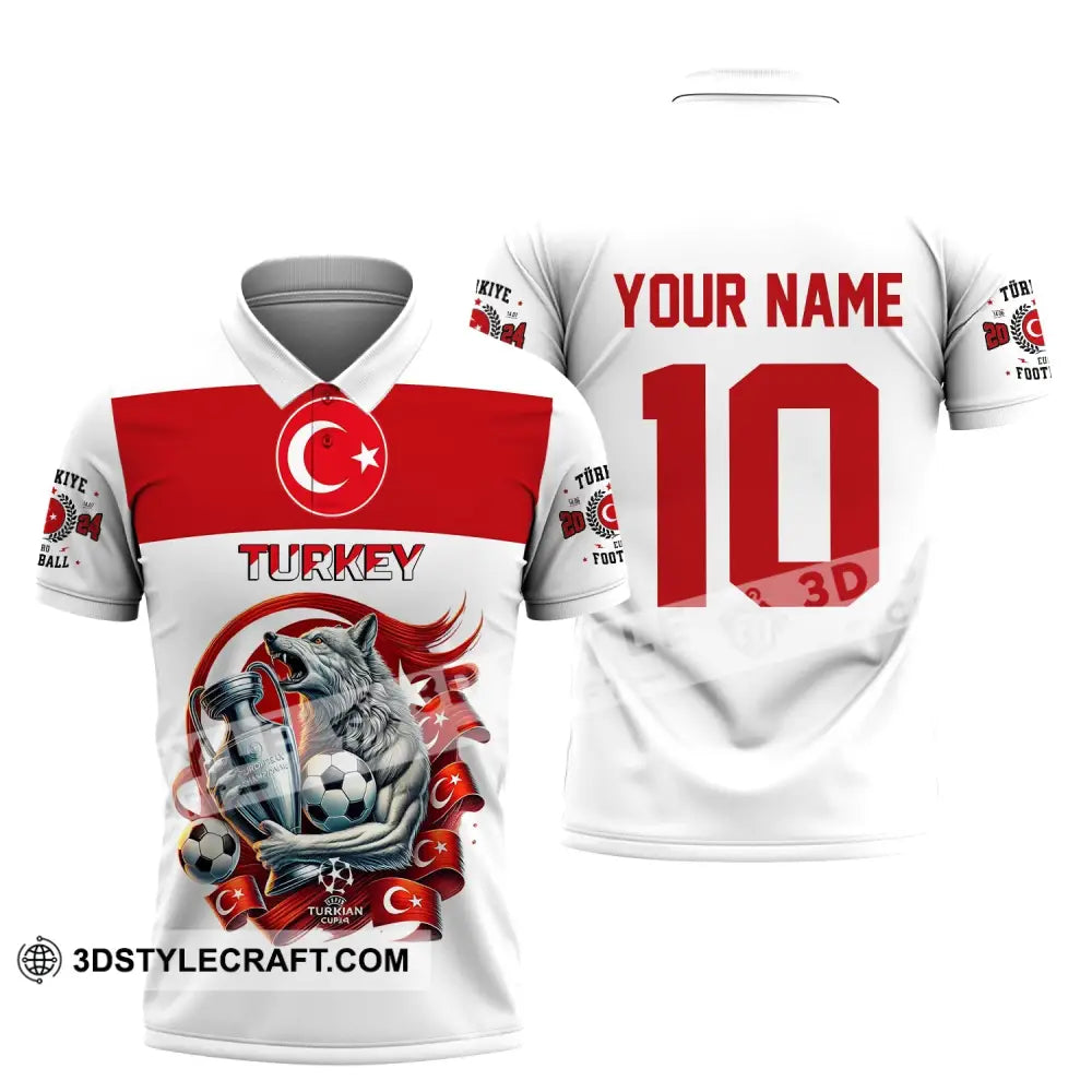 Unisex Shirt Custom Name And Number Turkey Football Polo Euro 2024 Hoodie Long Sleeve / S T-Shirt